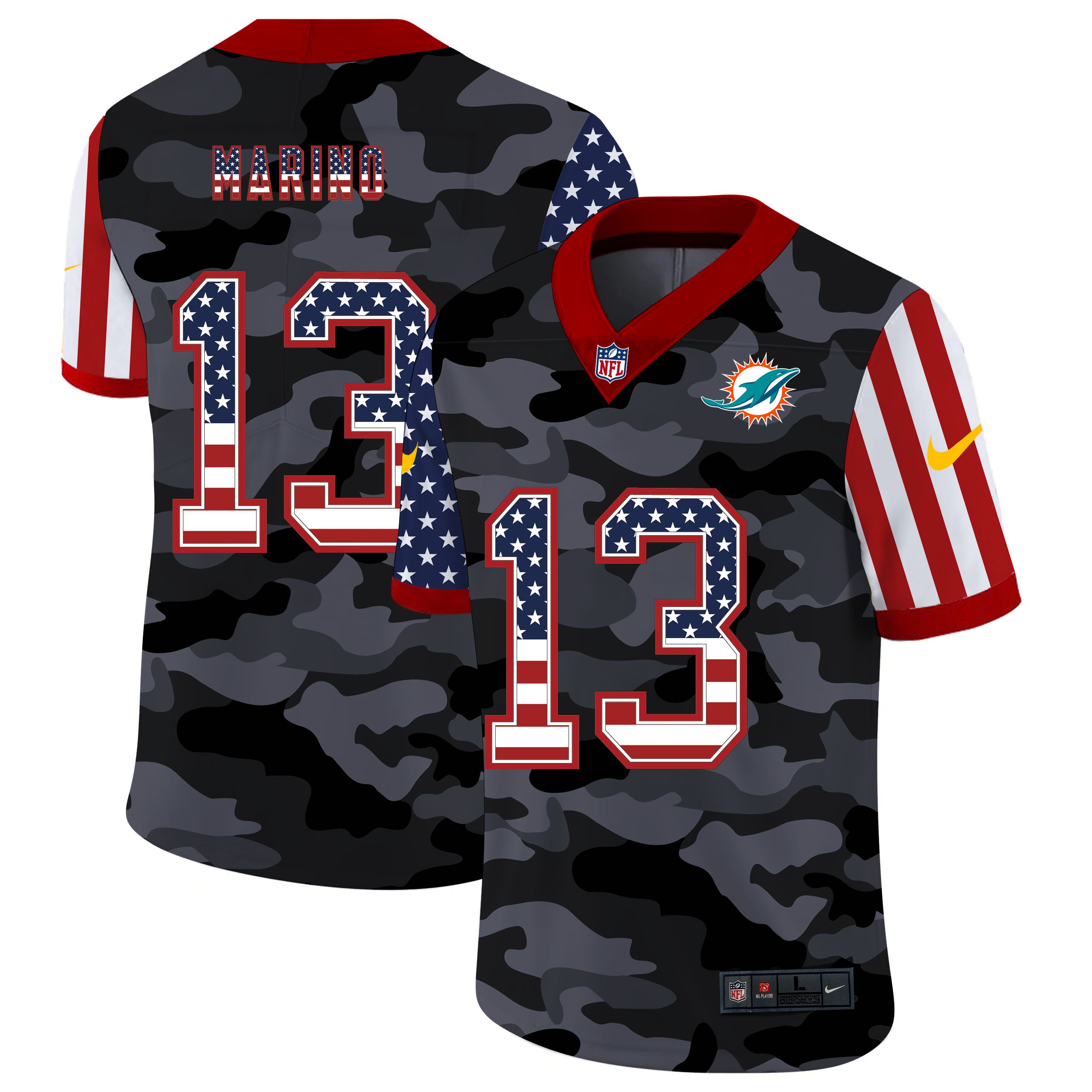 Men Miami Dolphins #13 Marino 2020 Nike USA Camo Salute to Service Limited NFL Jerseys->philadelphia eagles->NFL Jersey